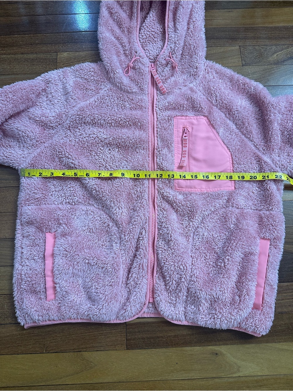 Ugg Womans Ruthie Full Zip Fluff Sherpa Hoodie Pink Size Small. - Picture 11 of 13